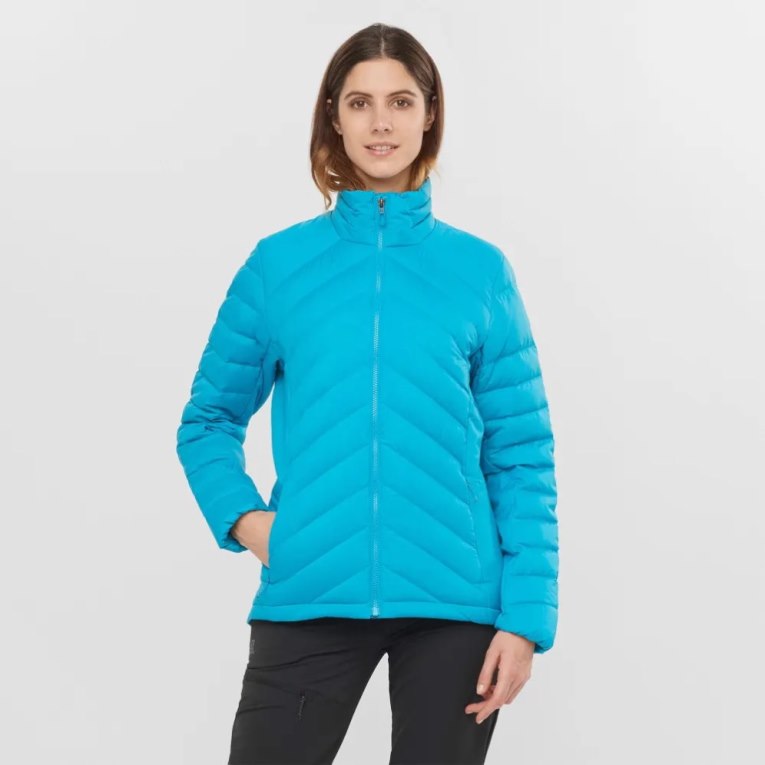 Jaquetas Isoladas Salomon Essential Xwarm Down Feminino Turquesa | PT F78096